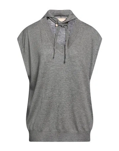 Plan C Woman Sweater Grey Size 6 Wool, Cashmere In Gray