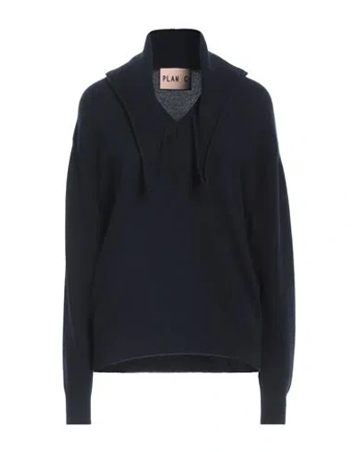 Plan C Woman Sweater Midnight Blue Size 6 Wool, Cashmere