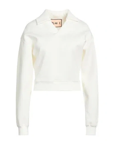 PLAN C PLAN C WOMAN SWEATSHIRT WHITE SIZE XL COTTON, POLYESTER, ELASTANE