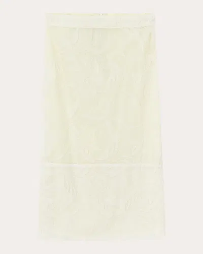 Plan C Women's Lace Midi Skirt In White