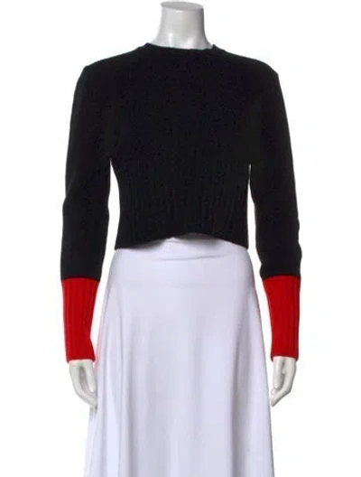 Pre-owned Plan C Wool Colorblock Pattern Sweater In Black