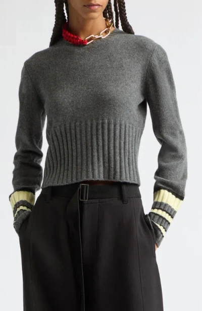 Plan C Wool Crewneck Sweater In Gray