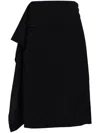 Plan C Woman Midi Skirt Midnight Blue Size 6 Wool In 蓝色
