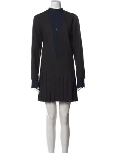 Pre-owned Plan C Wool Mini Dress W/ Tags In Black