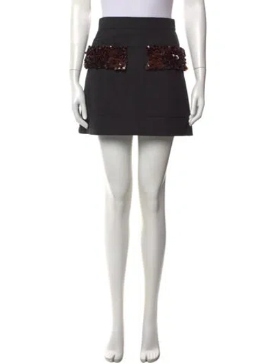 Pre-owned Plan C Wool Mini Skirt In Green