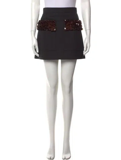 Pre-owned Plan C Wool Mini Skirt W/ Tags In Green