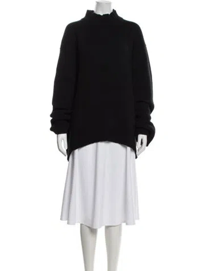Pre-owned Plan C Wool Mock Neck Sweater In Black