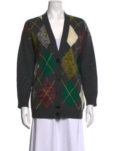 Pre-owned Plan C Wool Patterned Sweater In Grey