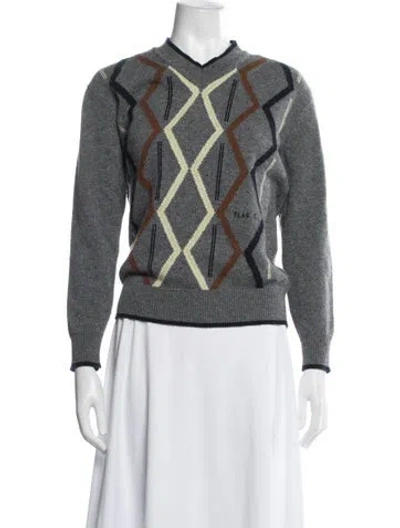 Pre-owned Plan C Wool Patterned Sweater In Multicolor