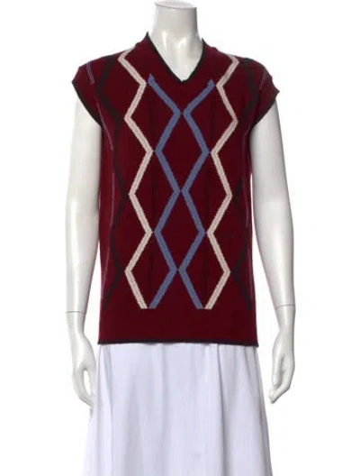 Pre-owned Plan C Wool Patterned Sweater In Red