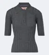 Plan C Wool Polo Sweater In Gray
