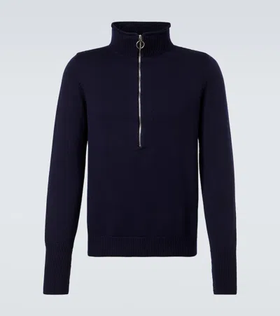 Plan C Wool Turtleneck Sweater In Blue