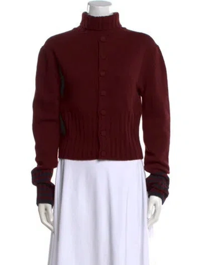 Pre-owned Plan C Wool Turtleneck Sweater In Burgundy