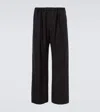 Plan C Wool Wide-leg Pants In Black