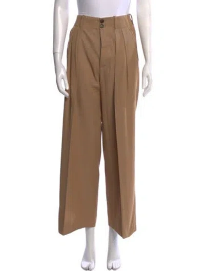 Pre-owned Plan C Wool Wide Leg Pants In Neutral
