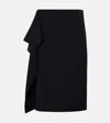 Plan C Woman Midi Skirt Midnight Blue Size 6 Wool In Blue