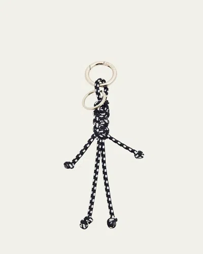 Plan C Woven Lanyard Keychain In Black