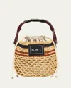 Plan C Woven Raffia Bucket Bag In Multi