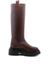 Plan C Zip-detail Platform Boots In Brown