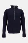 Plan C Wool Turtleneck Sweater In Blue