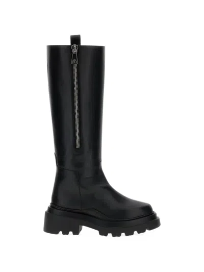 Plan C Zip-fastening Lug-sole Boots In Black