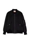 Plan C Zip-up Bomber Jacket In Black