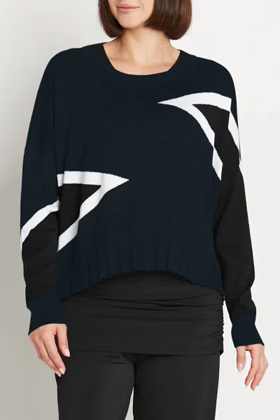 Planet By Lauren G Cotton Mini Triangle Top In Blue, White