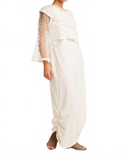 Planet By Lauren G Mesh Jackie O Top In White