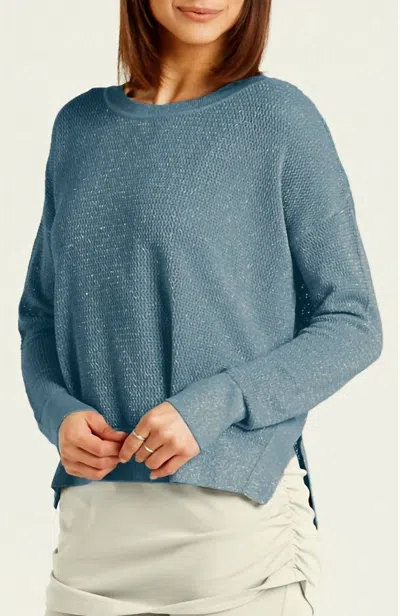 Planet By Lauren G Metallic Mini Seed Top In Nile/silver In Multi