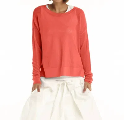 Planet By Lauren G Mini Seed Stitch Top In Peachy In Orange