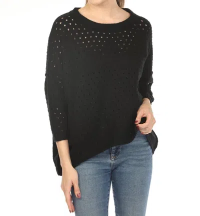 Planet By Lauren G Nantucket Crewneck Sweater In Black