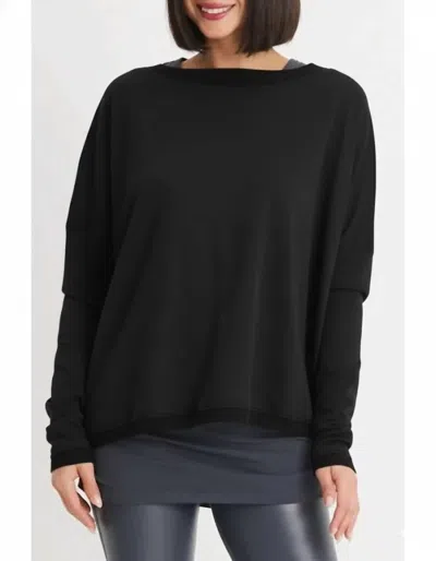 Planet By Lauren G Pima Cotton Off The Shoulder Top In Black