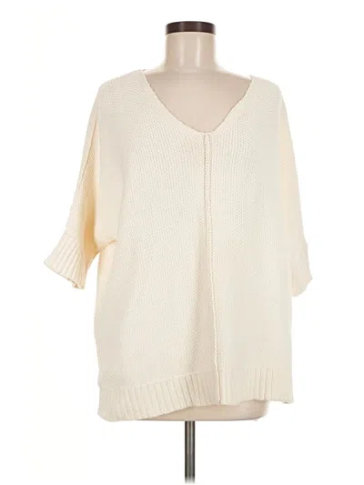 Pre-owned Planet By Lauren G Pullover Sweater In White