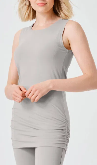 Planet By Lauren G Rouched Tank In Titanium In Gray