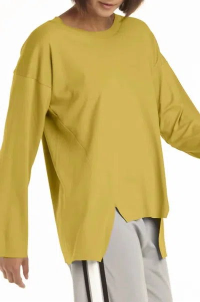Planet By Lauren G Vent Long Sleeve Top In Chartreuse In Yellow