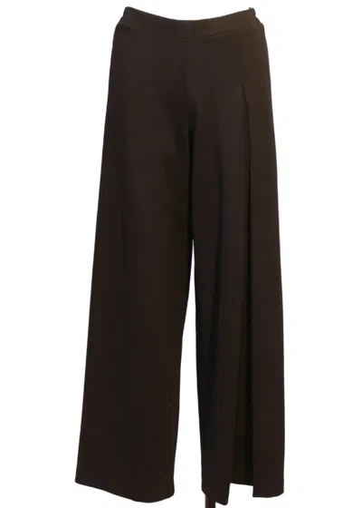 Planet By Lauren G Women's Single Pleat Pants In Black In Brown