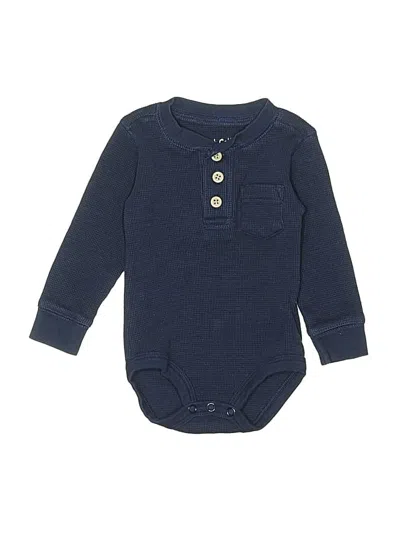 Pre-owned Planet Cotton Babies' Long Sleeve Onesie In Blue