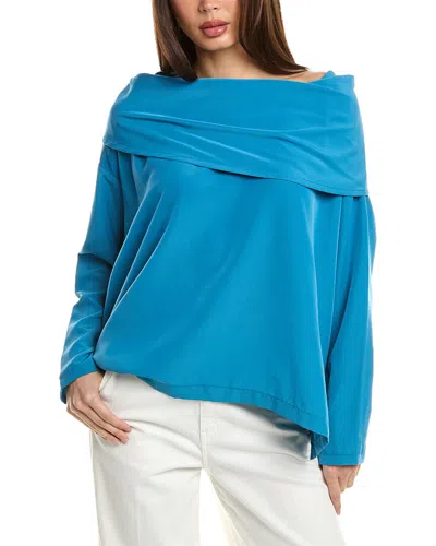 Planet Cowl Neck Top In Blue
