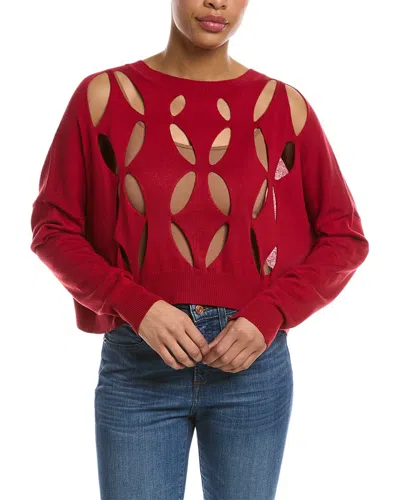 Planet Cutout Sweater In Red