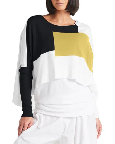 Planet Geometric Sweater In White