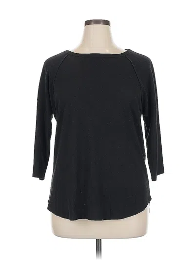 Pre-owned Planet Gold 3/4 Sleeve Top Black Boatneck Tops