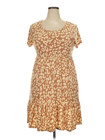 Pre-owned Planet Gold Casual Dress In Brown