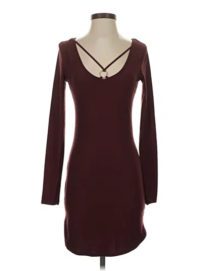 Pre-owned Planet Gold Casual Dress In Burgundy