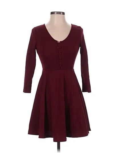 Pre-owned Planet Gold Casual Dress In Burgundy