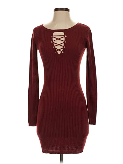 Pre-owned Planet Gold Casual Dress In Burgundy