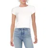 Planet Gold Juniors Womens Crewneck Short Sleeve T-shirt In White