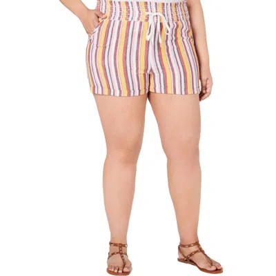 Planet Gold Juniors Womens Plus Cotton Dress Shorts In Multi