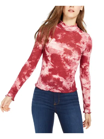 Planet Gold Juniors Womens Waffle Animal Print Pullover Top In Multi