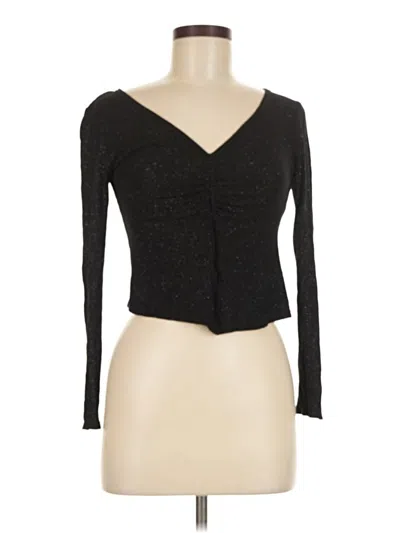 Pre-owned Planet Gold Long Sleeve Top Black Sweetheart Neckline Tops