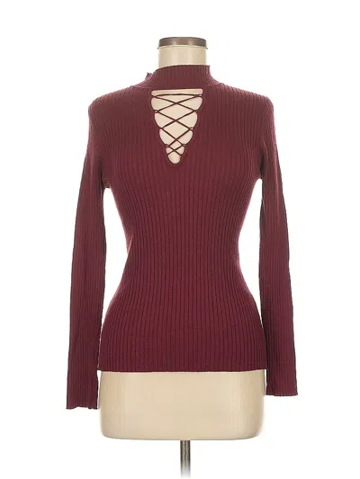 Pre-owned Planet Gold Long Sleeve Top Burgundy Turtleneck Tops